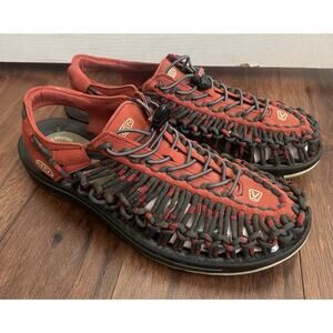 KEEN Men’s Uneek Red 2 Cord Bungee Cinch Hiking Outdoor Sandals Shoes Sz 12